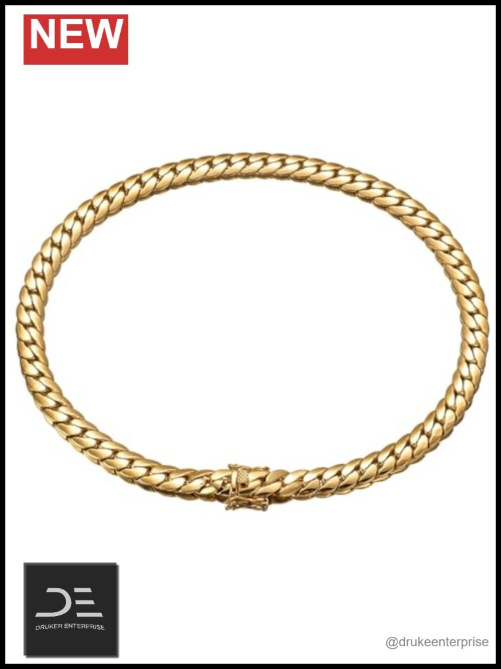 14K Solid Gold Cuban Chain Bracelet Unisex Handmade Link